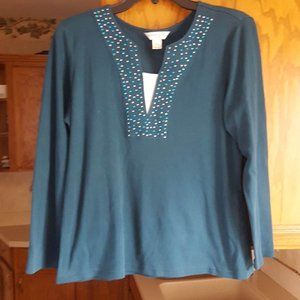 CHRISTOPHER BANKS PETITE WOMENS TOP BLOUSE SIZE P/XL